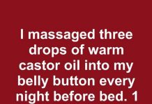 I massaged three drops of warm castor oil into my belly button every night before bed. 1 week later, this is what happened