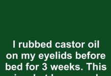 I rubbed castor oil on my eyelids before bed for 3 weeks. This is what happened