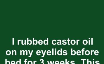 I rubbed castor oil on my eyelids before bed for 3 weeks. This is what happened