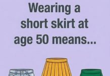 Wearing a short skirt at age 50 means…