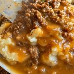 Ground Beef and Gravy Over Mashed Potatoes