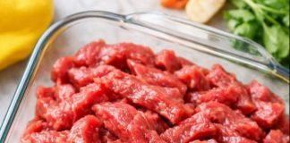 Throw raw beef strips in the glass casserole dish and 4 simple additions to get a meal so delicious your family will be begging for more!