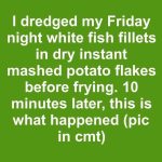 I Dredged My Friday Night White Fish Fillets in Dry Instant Mashed Potato Flakes Before Frying. 10 Minutes Later, This Is What Happened