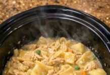 4-Ingredient Slow Cooker Chicken Pot Pie