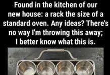 “Found in the kitchen of a new house: a rack the size of a standard oven. Any ideas?”