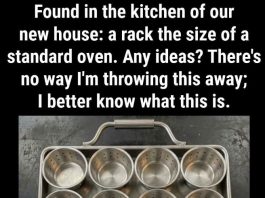 “Found in the kitchen of a new house: a rack the size of a standard oven. Any ideas?”