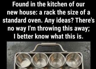 “Found in the kitchen of a new house: a rack the size of a standard oven. Any ideas?”