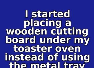 I started placing a wooden cutting board under my toaster oven instead of using the metal tray for 14 days this July. This is what happened