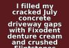 I Filled My Cracked July Concrete Driveway Gaps with Fixodent Denture Cream and Crushed Flintstones Vitamins Every Morning for 14 Days. This Is What Happened