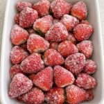 Dump a whole bag of frozen raw strawberries in the baking dish with 4 other ingredients and get a dessert so incredible your family will be fighting over the last scoop