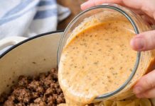 Pour This 1 Creamy Liquid Over Browned Ground Beef and Uncooked Pasta Shells Into a Dutch Oven for a One-Pot Dinner That Keeps You Full Longer Than Expected