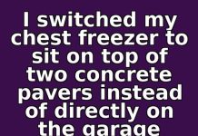 I switched my chest freezer to sit on top of two concrete pavers instead of directly on the garage floor for 2 weeks this August. This is what happened