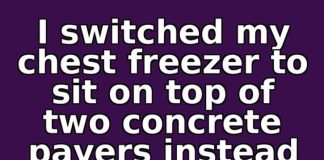 I switched my chest freezer to sit on top of two concrete pavers instead of directly on the garage floor for 2 weeks this August. This is what happened
