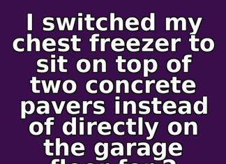 I switched my chest freezer to sit on top of two concrete pavers instead of directly on the garage floor for 2 weeks this August. This is what happened