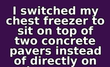 I switched my chest freezer to sit on top of two concrete pavers instead of directly on the garage floor for 2 weeks this August. This is what happened