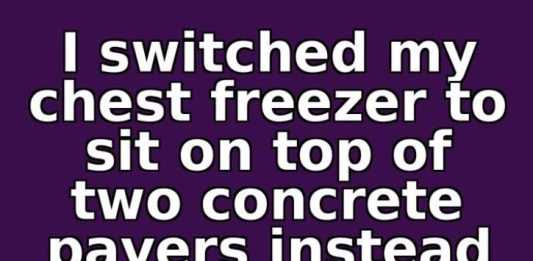I switched my chest freezer to sit on top of two concrete pavers instead of directly on the garage floor for 2 weeks this August. This is what happened