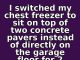 I switched my chest freezer to sit on top of two concrete pavers instead of directly on the garage floor for 2 weeks this August. This is what happened