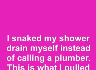 I snaked my shower drain myself instead of calling a plumber. This is what I pulled out