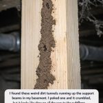 I Found These Weird Dirt Tunnels Running Up the Support Beams in My Basement. I Poked One and It Crumbled, but It Looks Like They Go All the Way to the Subfloor. Is This Serious?