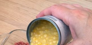 Pour Canned Creamed Corn Over Raw Crumbled Ground Beef, Combined With 3 Ingredients, Into a Glass Baking Dish for a Hearty Dinner That’s My Default