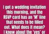 What Does the M Mean on an RSVP Card?