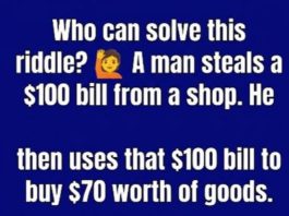 Solve the Riddle: A Man Steals 100$ From a Shop