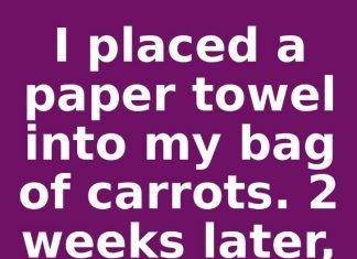 I placed a paper towel into my bag of carrots. 2 weeks later, this is what happened