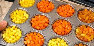 Bake cut plastic straws in a mini muffin tin with 2 pantry items, and neighbors keep asking where you bought this