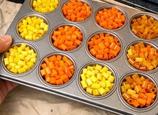 Bake cut plastic straws in a mini muffin tin with 2 pantry items, and neighbors keep asking where you bought this