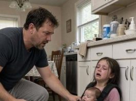My 9-year-old daughter called from home and whispered…