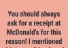 I Always Ask for a Receipt at McDonald’s for This Reason