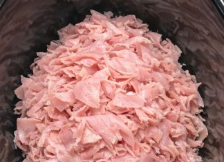 Toss a pile of shaved deli ham in the slow cooker with 3 other ingredients and get a meal so delicious your family will be begging for more.