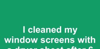 I cleaned my window screens with a dryer sheet after 6 years of buildup. This is what happened
