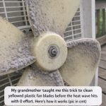 My grandmother taught me this trick to clean yellowed plastic fan blades before the heat wave hits with 0 effort. Here’s how it works