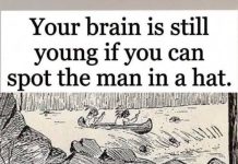 Your brain is still young if you can spot the man in a hat.
