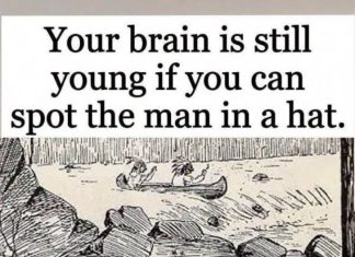 Your brain is still young if you can spot the man in a hat.