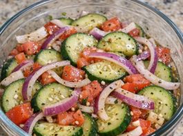 My hubby typically hates salad but he downed this so fast! It was that good