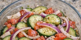 My hubby typically hates salad but he downed this so fast! It was that good
